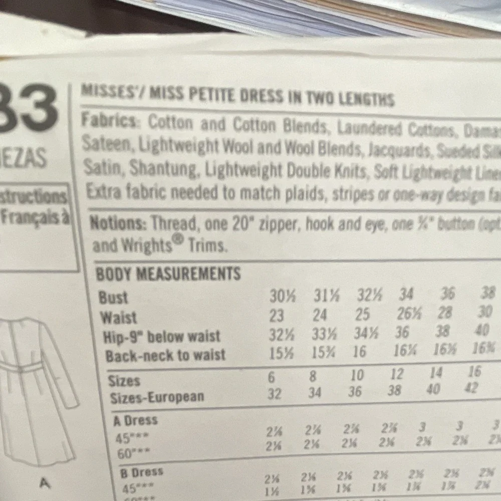 Simplicity 3833 1960s Retro Misses Petite Dress‎ Sewing Pattern Size 6-14 Uncut